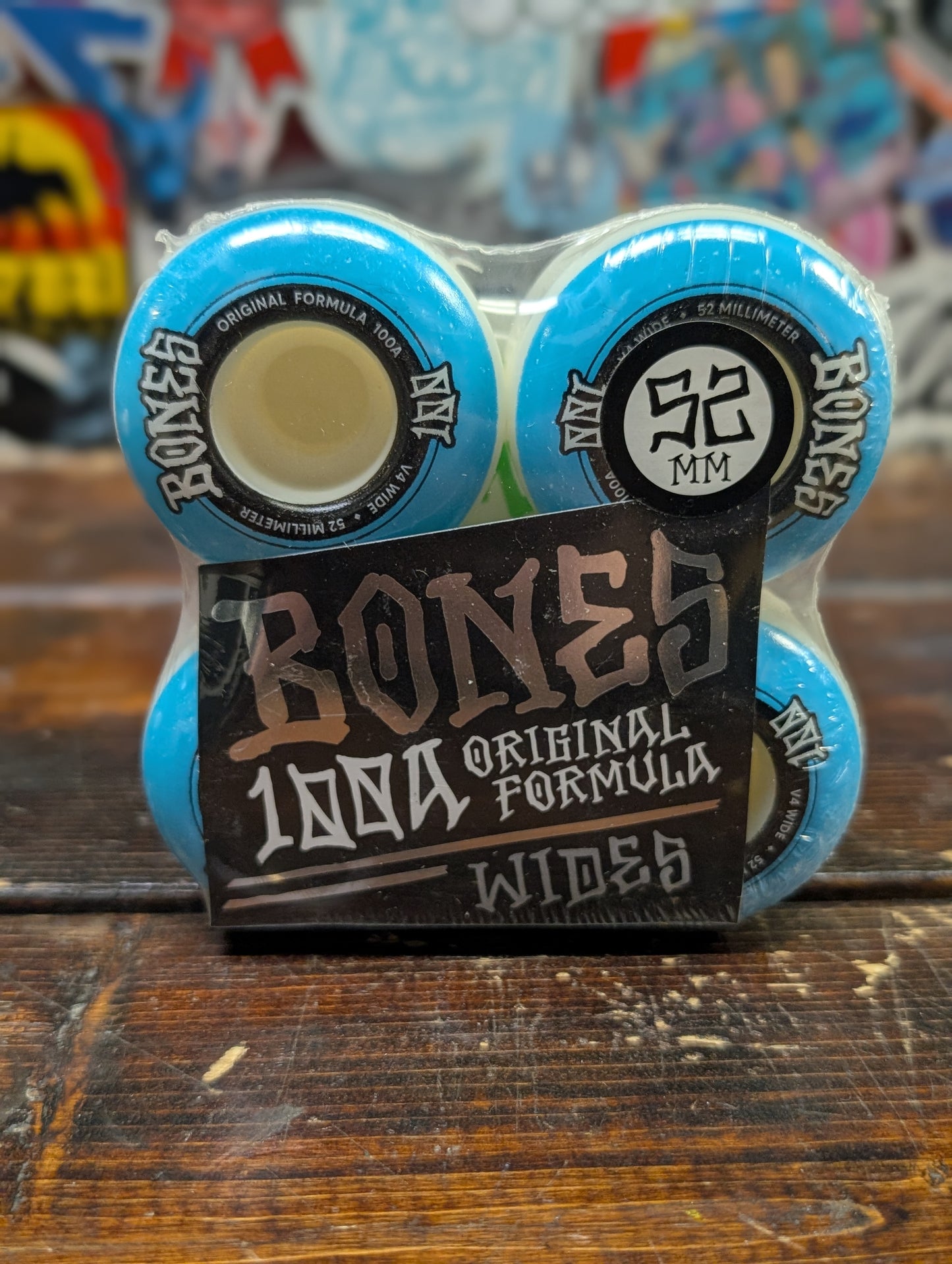 Bones - Wides wheels 100a 52mm (blue/natural)