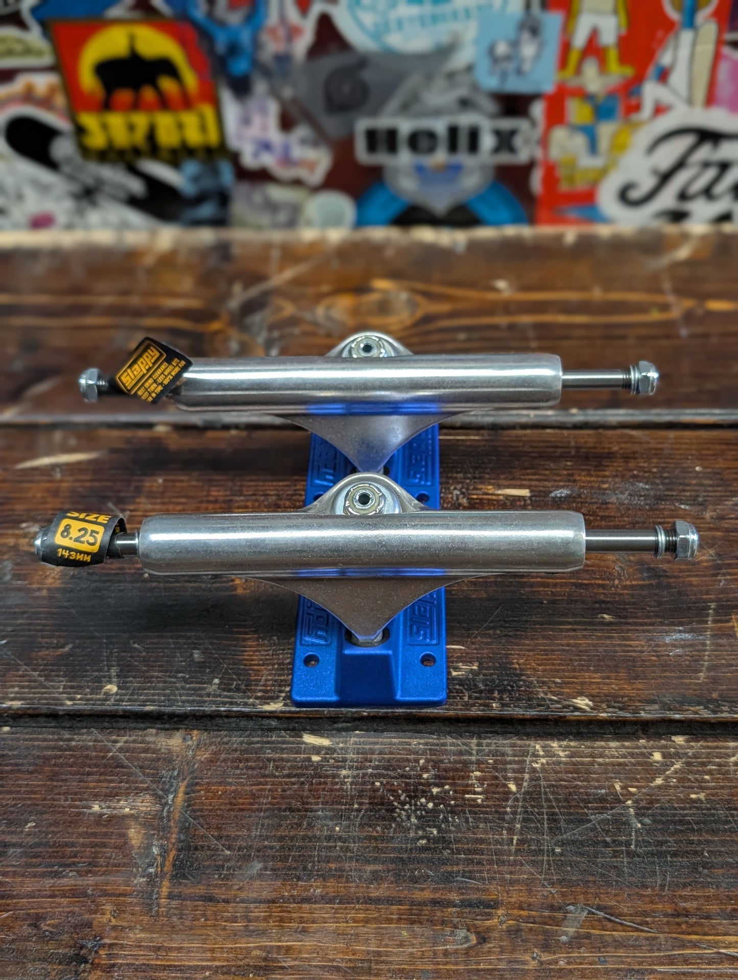 Slappy - ST1 Hollow Lights trucks (blue/raw) 8.0"