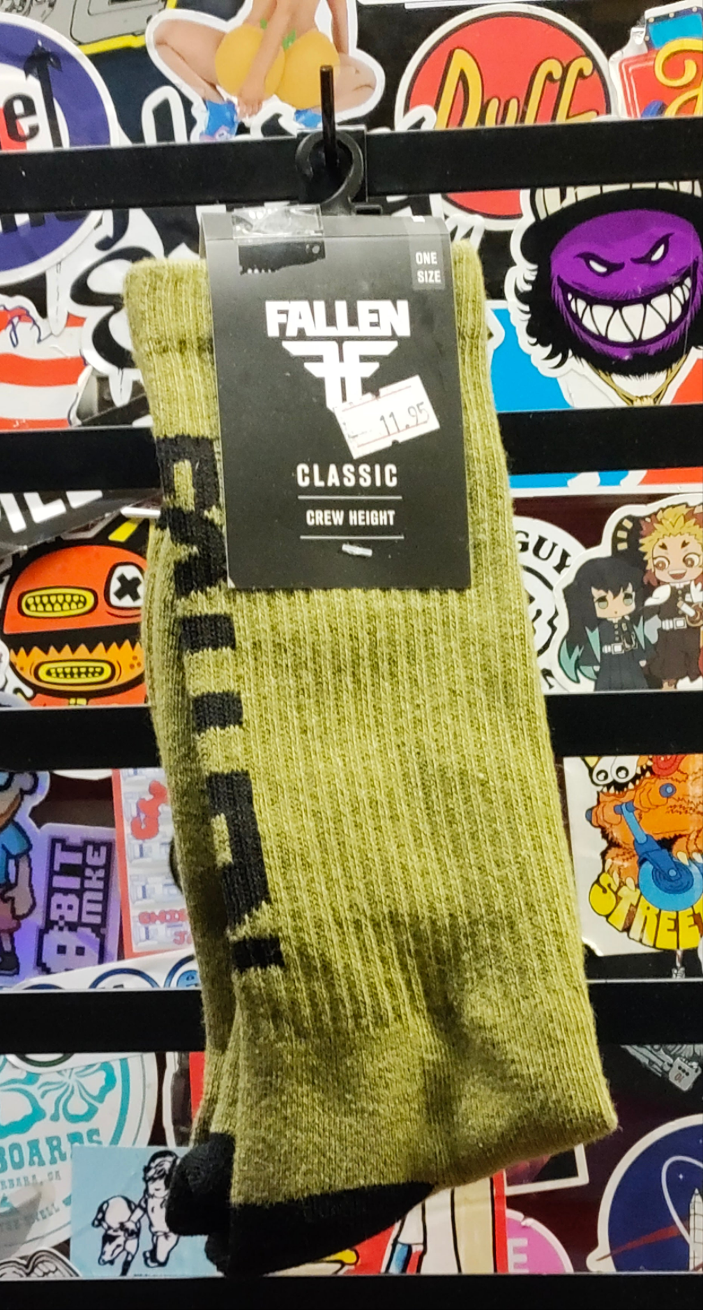 Fallen - Back Logo socks (green melee/black)