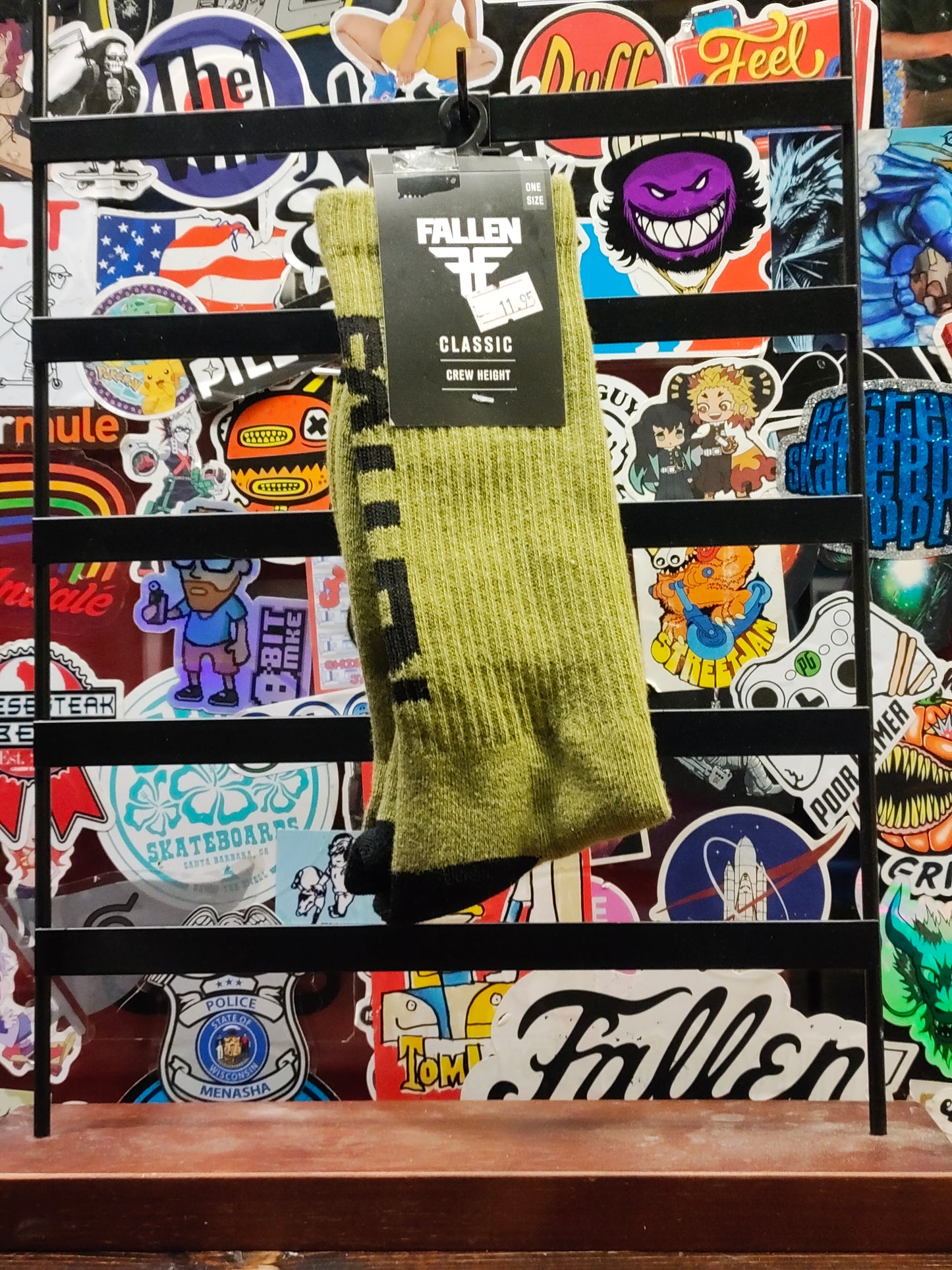 Fallen - Back Logo socks (green melee/black)