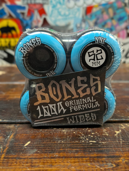 Bones - Wides wheels 100a 52mm (blue/black)