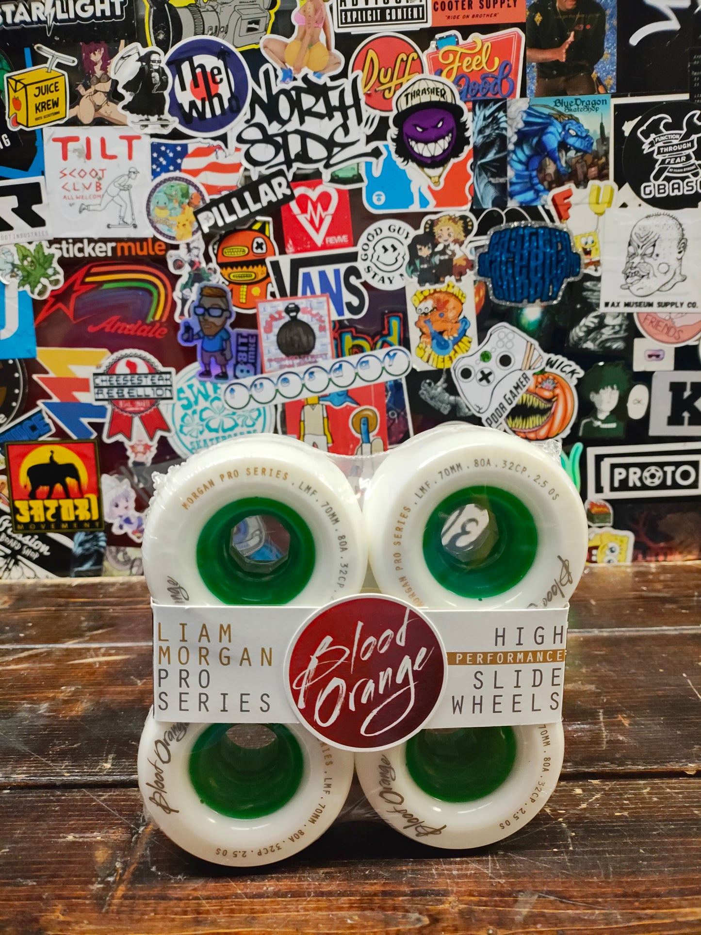 Blood Orange - Liam Morgan Slide wheels (white/green)