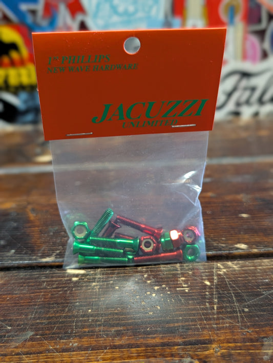 Jacuzzi Unlimited - 1" New Wave Phillips hardware (green/red)